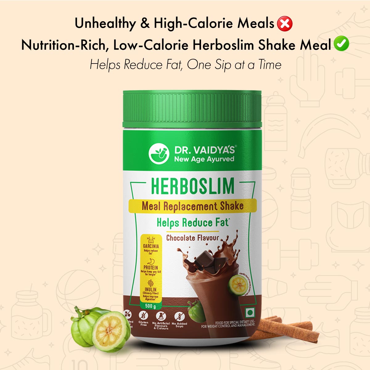 Herboslim Shake: Nutrition-Dense, Low-Calorie Meal Replacement for Weight Management
