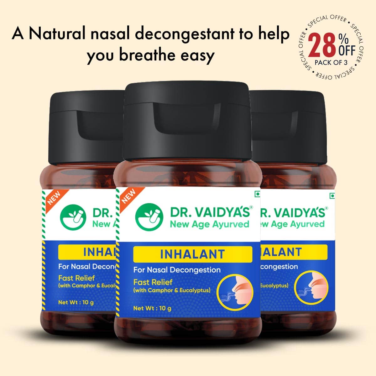 Inhalant Ayurvedic Medicine for Nasal Decongestion Dr. Vaidya's