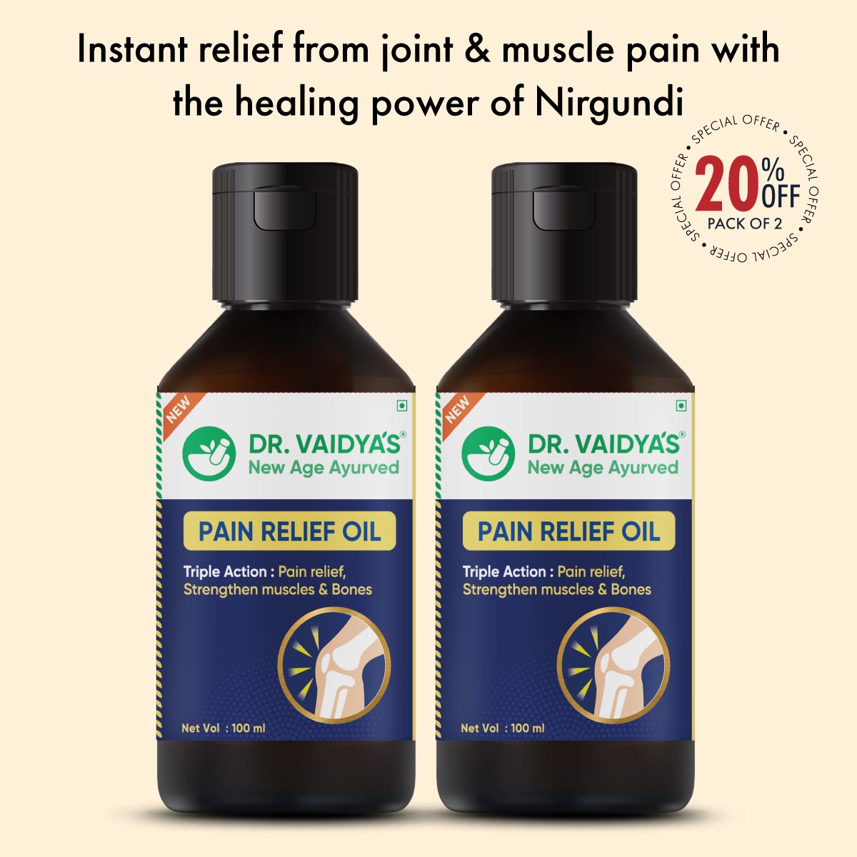 Pain Relief Oil: Ayurvedic Oil For Relief From Joint & Muscle Pain