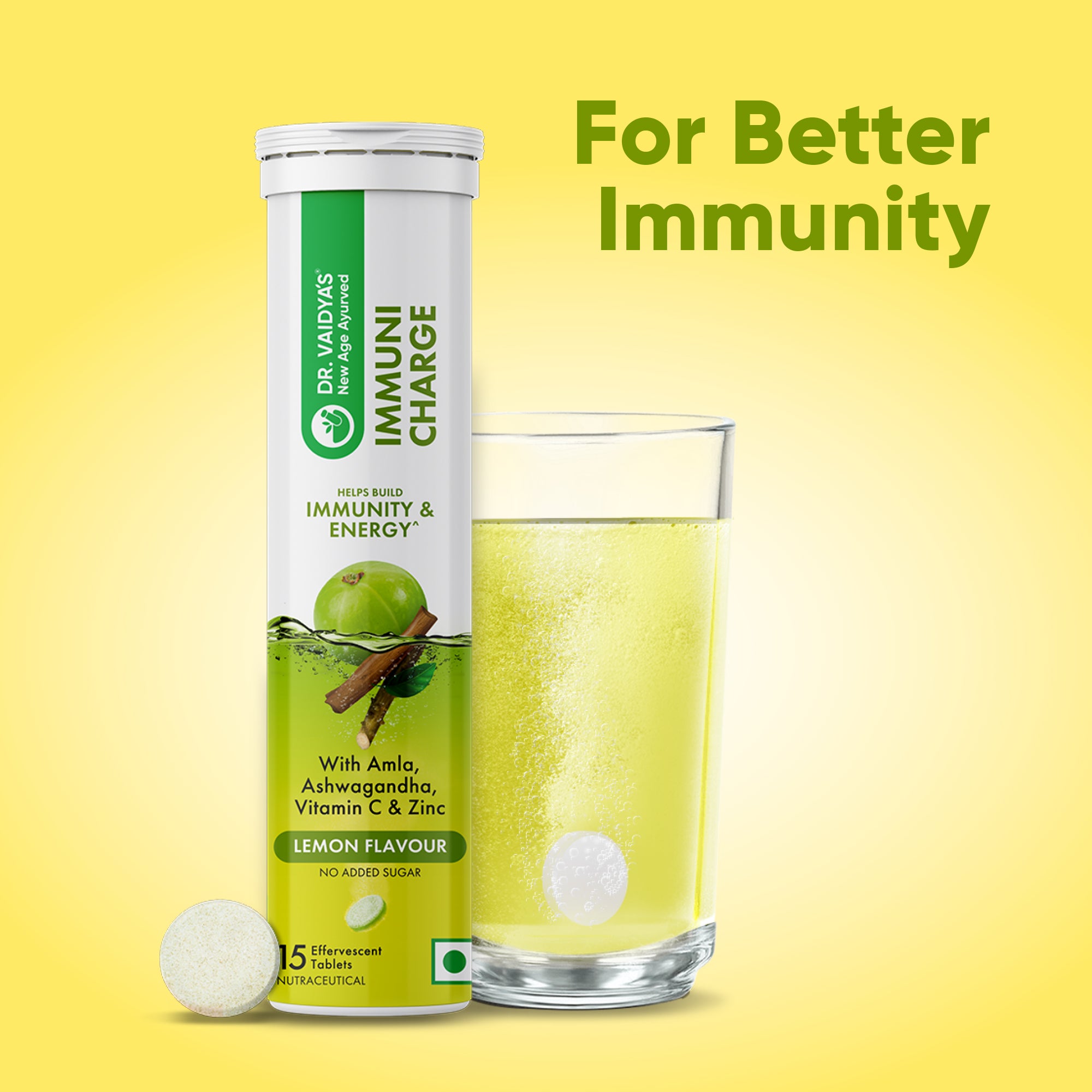 Immuni Charge Fizzy Effervescent - Daily Defence for Weather & Pollution Stress