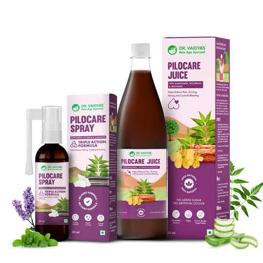 Pilocare Juice & Spray Combo for Mild Symptoms: Pain, Itching, and Swelling