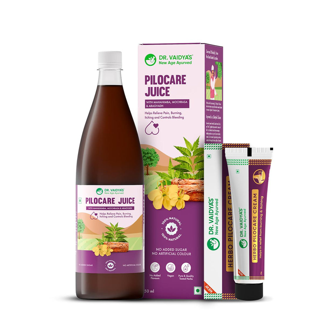 Dr. Vaidya's Piles Juice and Cream Combo: Relief for Mild Piles Symptoms