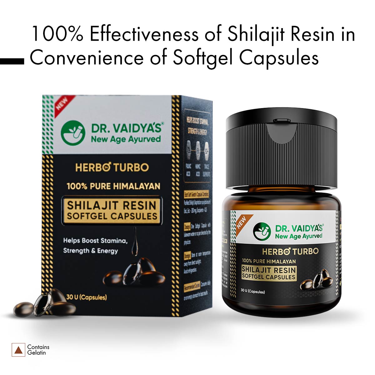 H24T Shilajit Resin SoftGel Capsules: Shilajit Resin in Convenience of Softgel Caps