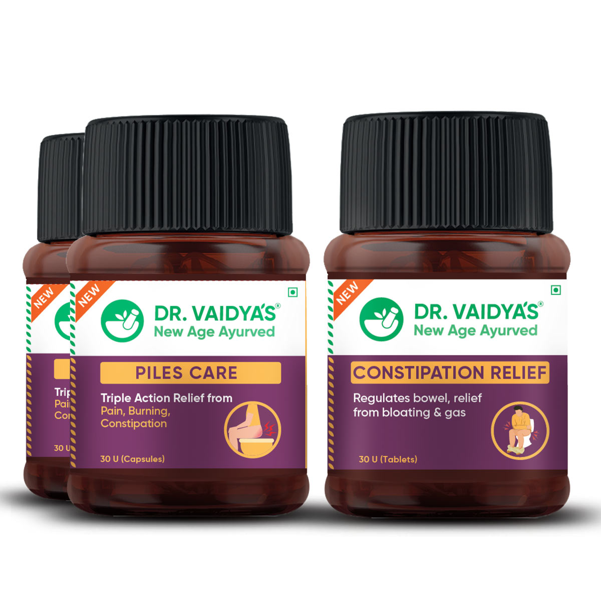 Dr. Vaidya's Piles Relief Pack: For Managing Piles & Constipation