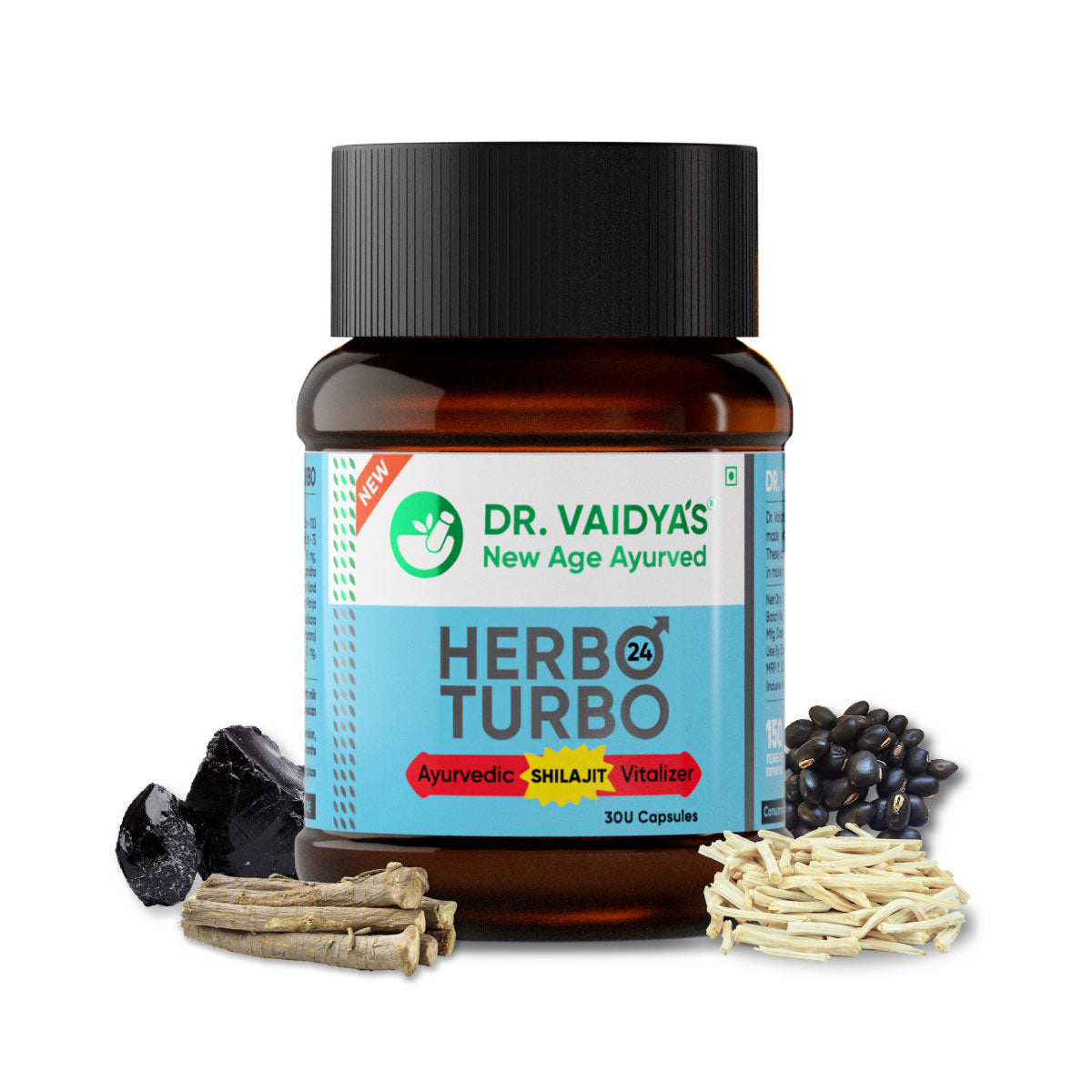 Herbo 24 Turbo Capsules: Ayurvedic Male Power Booster with Shilajit, Ashwagandha and Safed Mushli