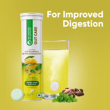 Gut Care Fizzy Effervescent with Prebiotics & Probiotics -  For Overall Gut Health