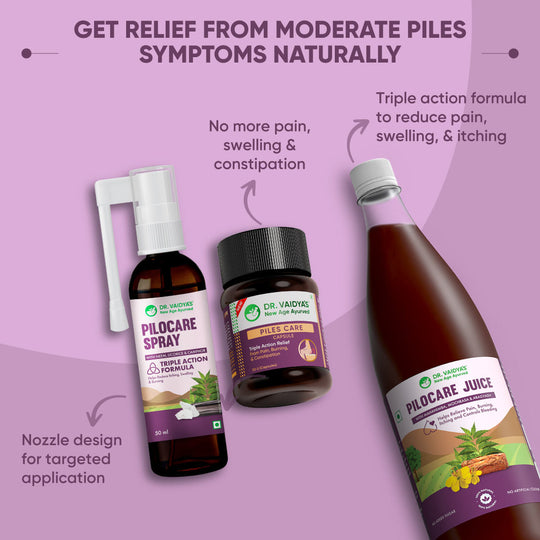 Piles Relief Combo for Moderate Symptom Relief: No More Pain, Swelling, & Constipation