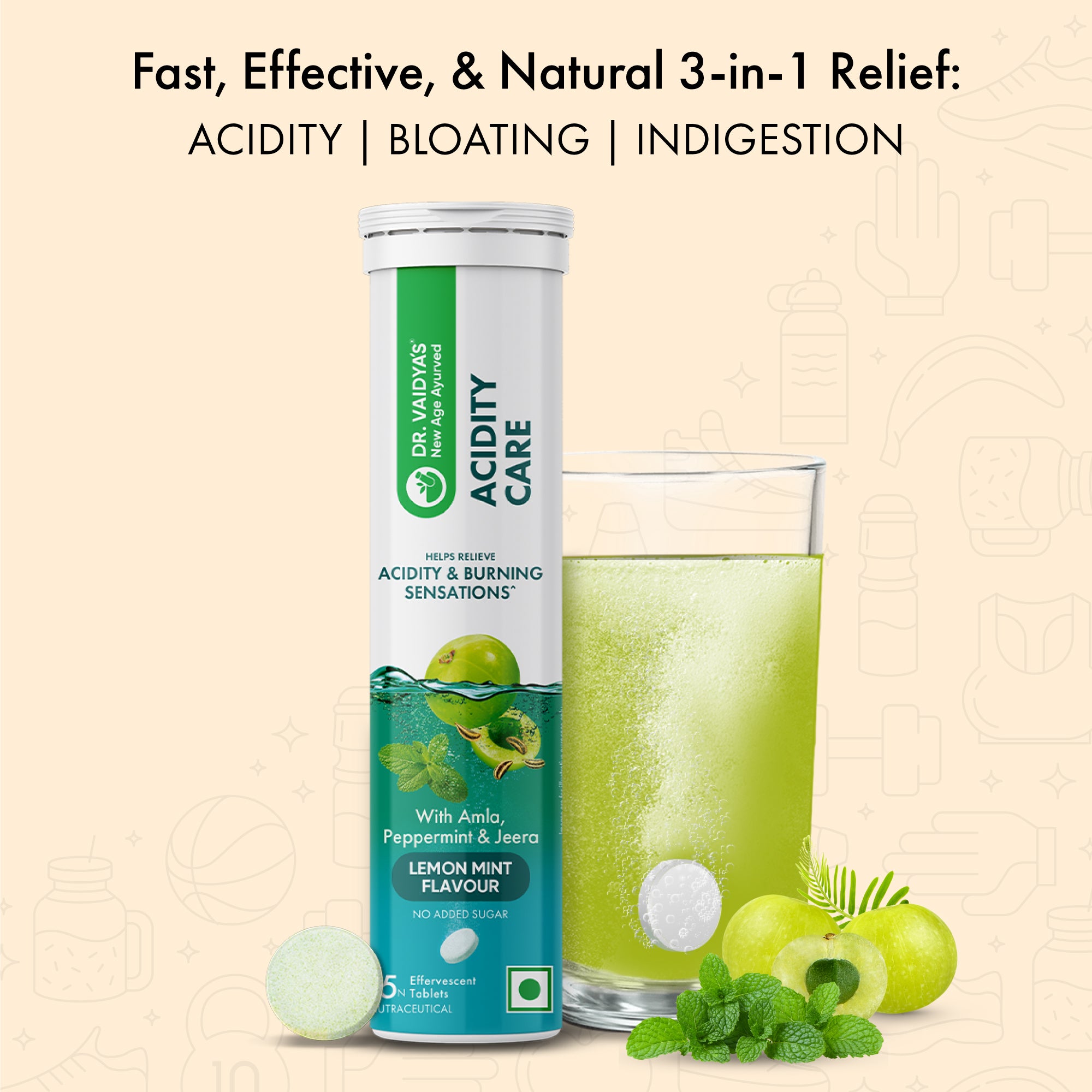Acidity Care Effervescent Tablets: Fast Relief from Acidity, Bloating, and Upset stomach