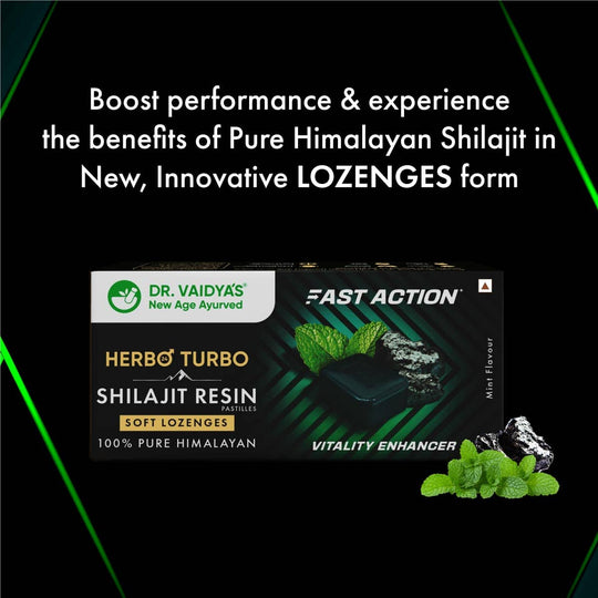 Herbo24Turbo Shilajit Resin in a First-Time Ever Lozenges Form for Peak Performance - Pack of 3