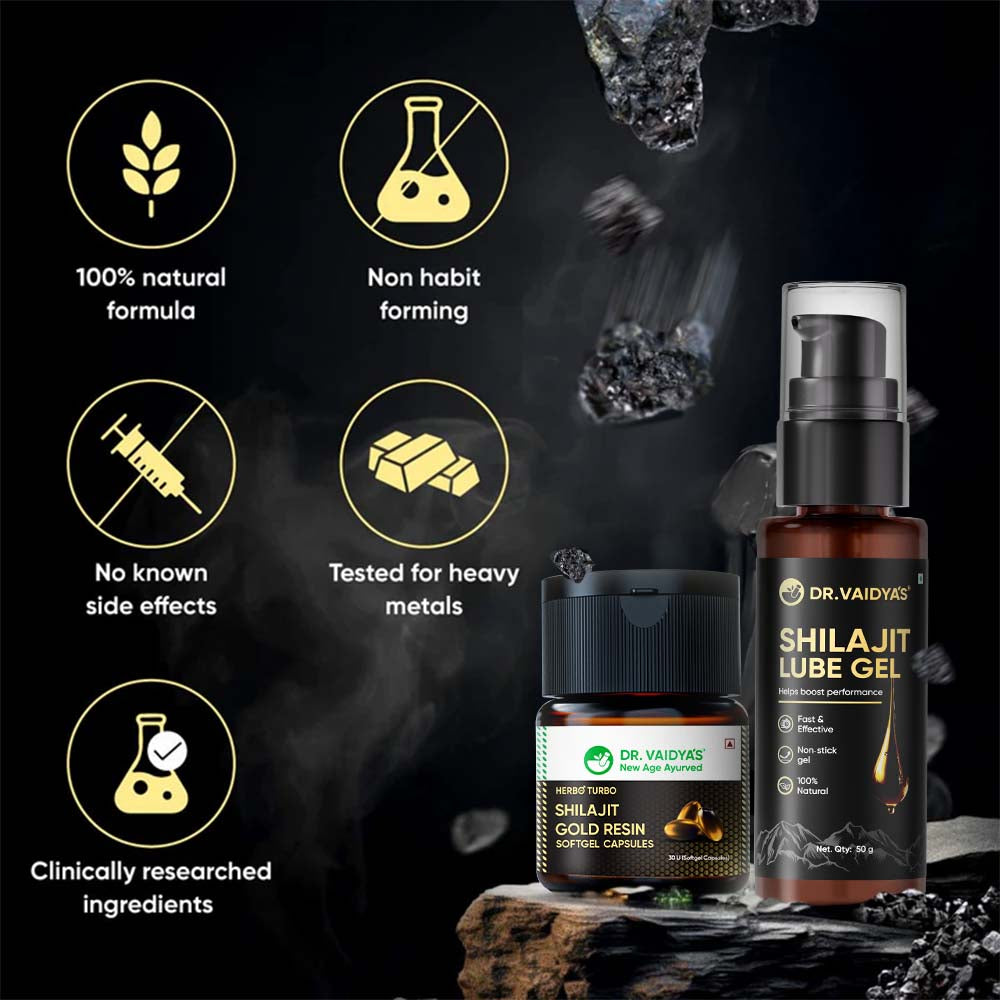Shilajit Softgel Capsules + Lube Gel Combo – Vitality & Wellness Support