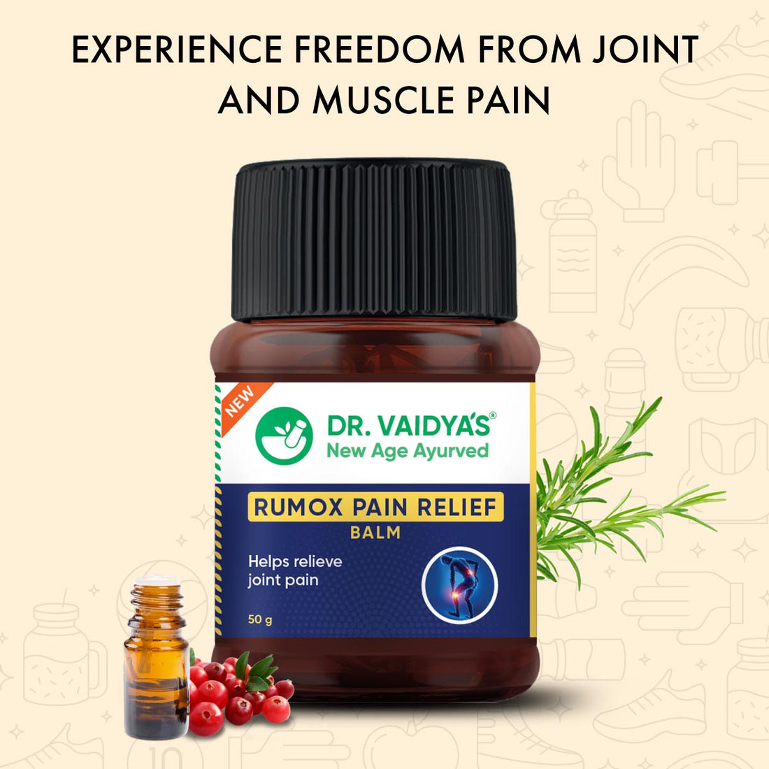 Rumox Pain Relief Balm (50 g per Pack) – With Mahanarayan Oil, Mahavishgarbha Oil, Wintergreen & Cajuput Oils for Joint & Muscle Comfort