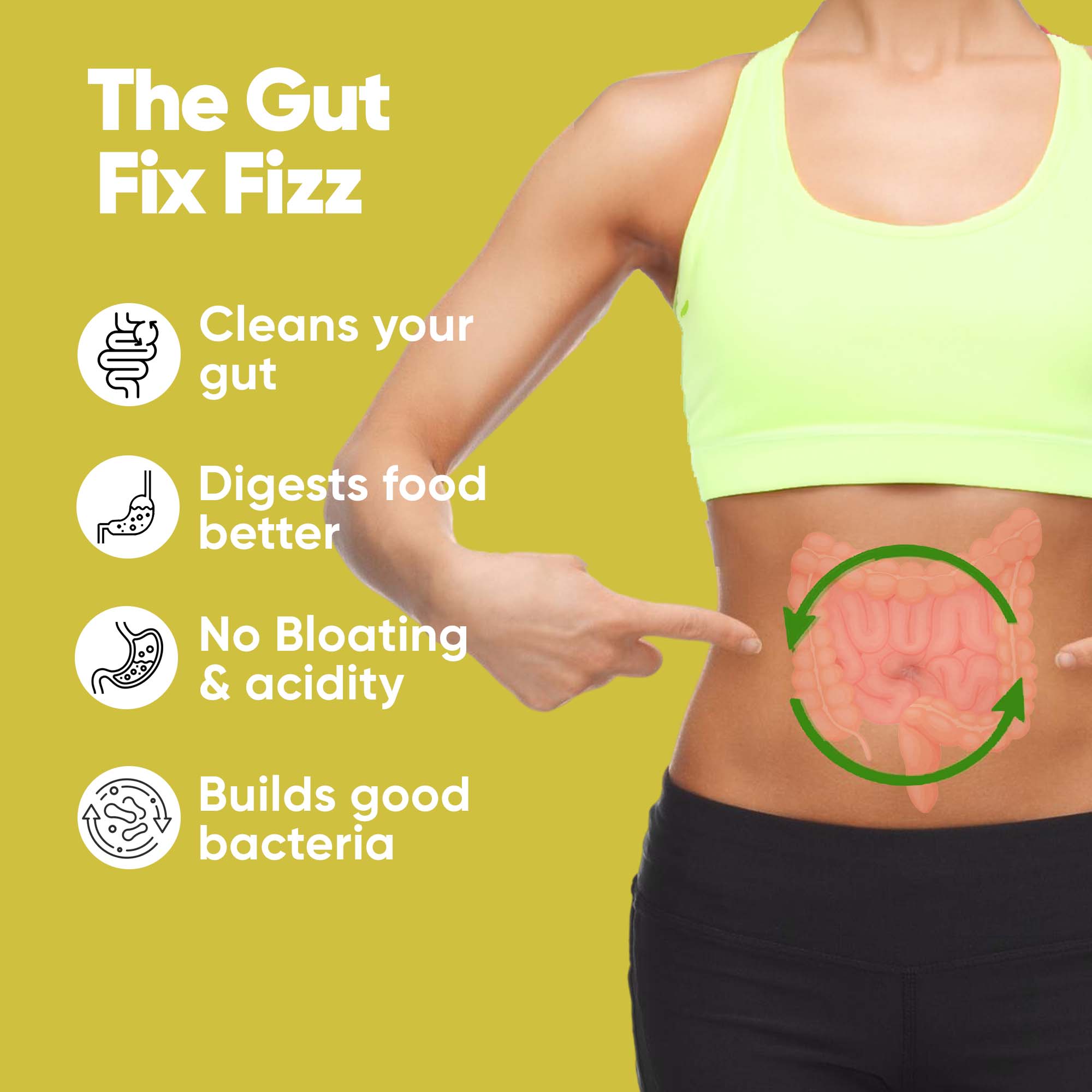 Gut Care Fizzy Effervescent with Prebiotics & Probiotics -  For Overall Gut Health