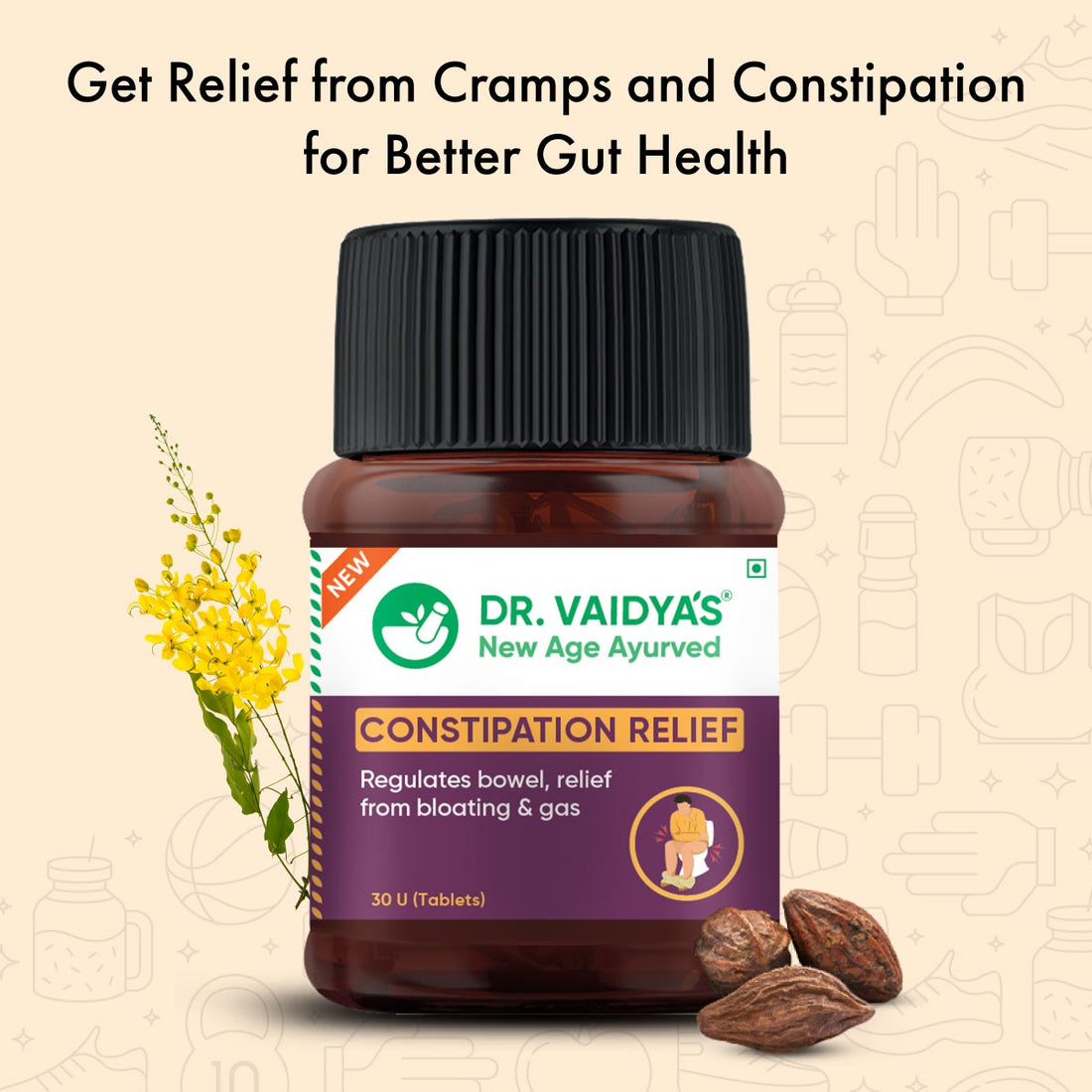 Constipation Relief Tablets ( 30 Tablets per Pack) | Enriched with Nissottar, Sonamukhi, Haritaki and More Natural Herbs