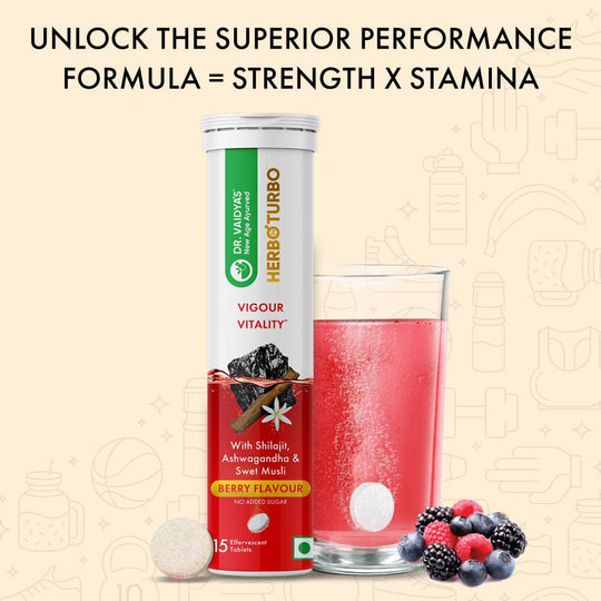 Herbo24Turbo Effervescent: Unlock Super Vigour and Vitality with Shilajit and Ashwagandha