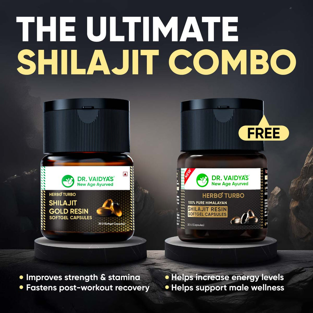 Dr. Vaidya's Shilajit Resin Softgel Combo