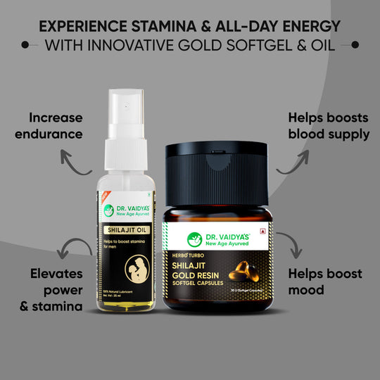 Dr. Vaidya’s Shilajit Gold Softgel & Shilajit Oil: Unlock The Secret To Enhanced Endurance