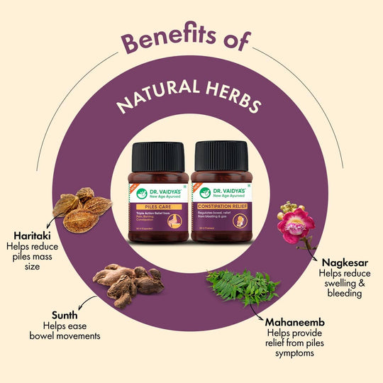 Dr. Vaidya's Piles Relief Pack: For Managing Piles & Constipation