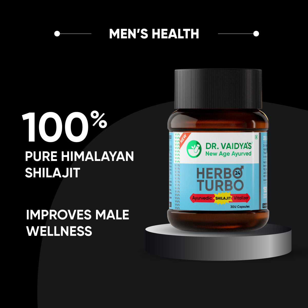 Herbo 24 Turbo Capsules: Ayurvedic Male Power Booster with Shilajit, Ashwagandha and Safed Mushli