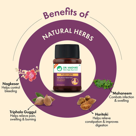 Dr. Vaidya's Piles Care: Quick Relief From Pain, Bleeding & Constipation