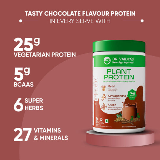 Dr Vaidya’s Plant Protein Powder: Enriched With Methi, Ashwagandha and Ajwain