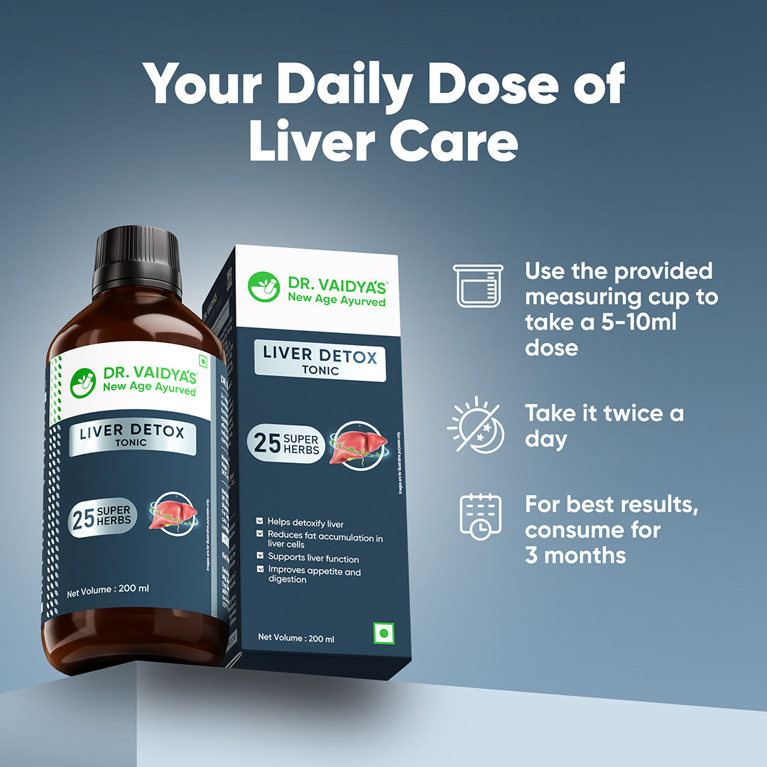 Liver Detox Tonic | 25 Super Herbs for Daily Liver Detox | 200ml |100% Ayurvedic Formula