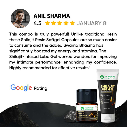 Shilajit Softgel Capsules & Lube Gel Combo