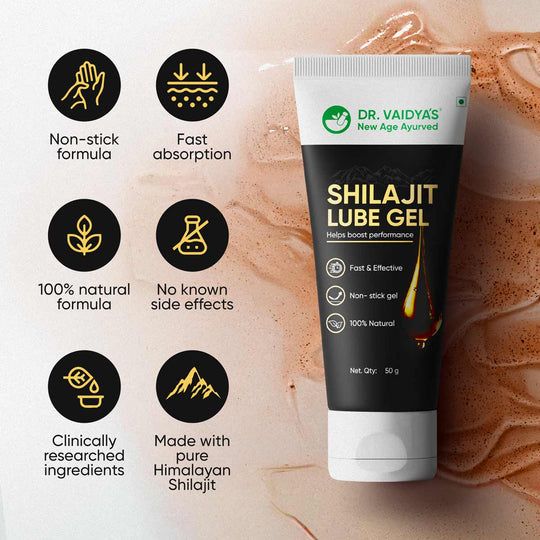 Shilajit Lube Gel: Non-Stick, Fast-Absorbing Shilajit-Infused Gel