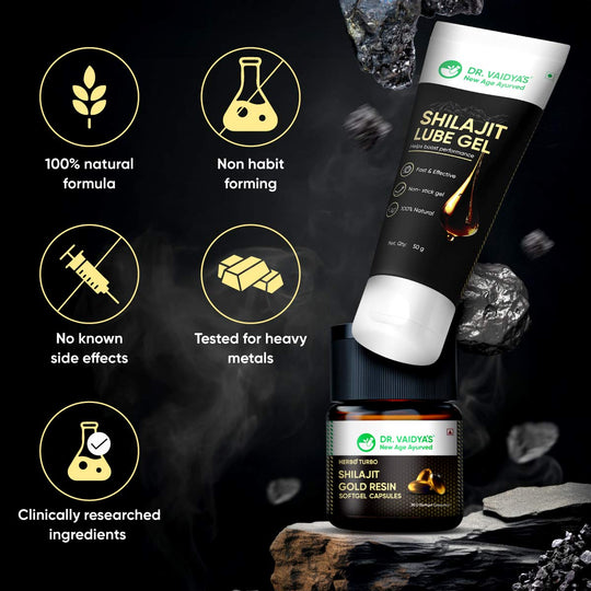 Shilajit Softgel Capsules & Lube Gel Combo