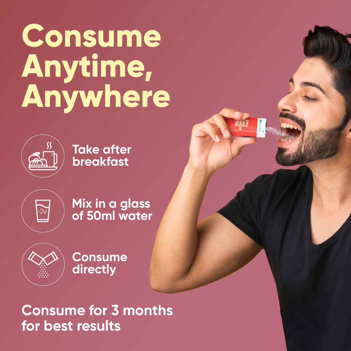 Apple Cider Vinegar Pro Powder with 5 Herbs for Weight Management