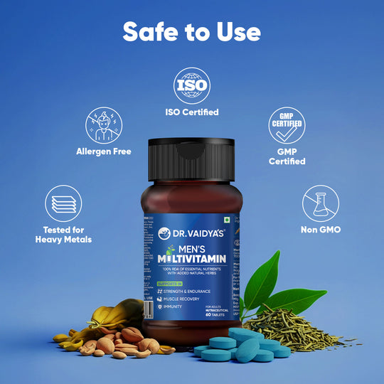Dr. Vaidya’s Men’s Multivitamin Tablet | Natural Multivitamin for Men Enriched with Ayurvedic Herbs