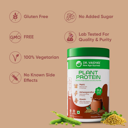 Dr Vaidya’s Plant Protein Powder: Enriched With Methi, Ashwagandha and Ajwain