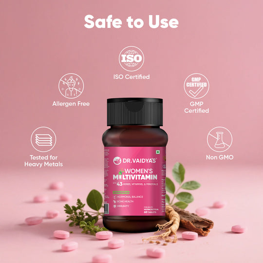 Dr. Vaidya’s Multivitamin for Women | Natural Multivitamin Enriched with Ayurvedic Herbs like Shatavari