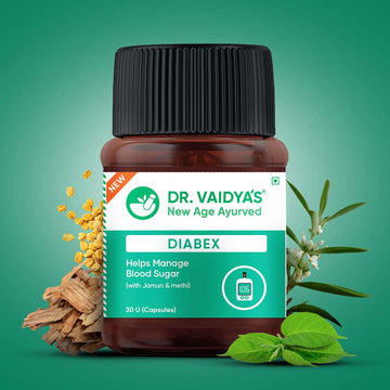 Diabex (30 Capsules per Pack) Enriched with Gudmar, Vijaysaar, Jamun Seed for Blood Sugar Support