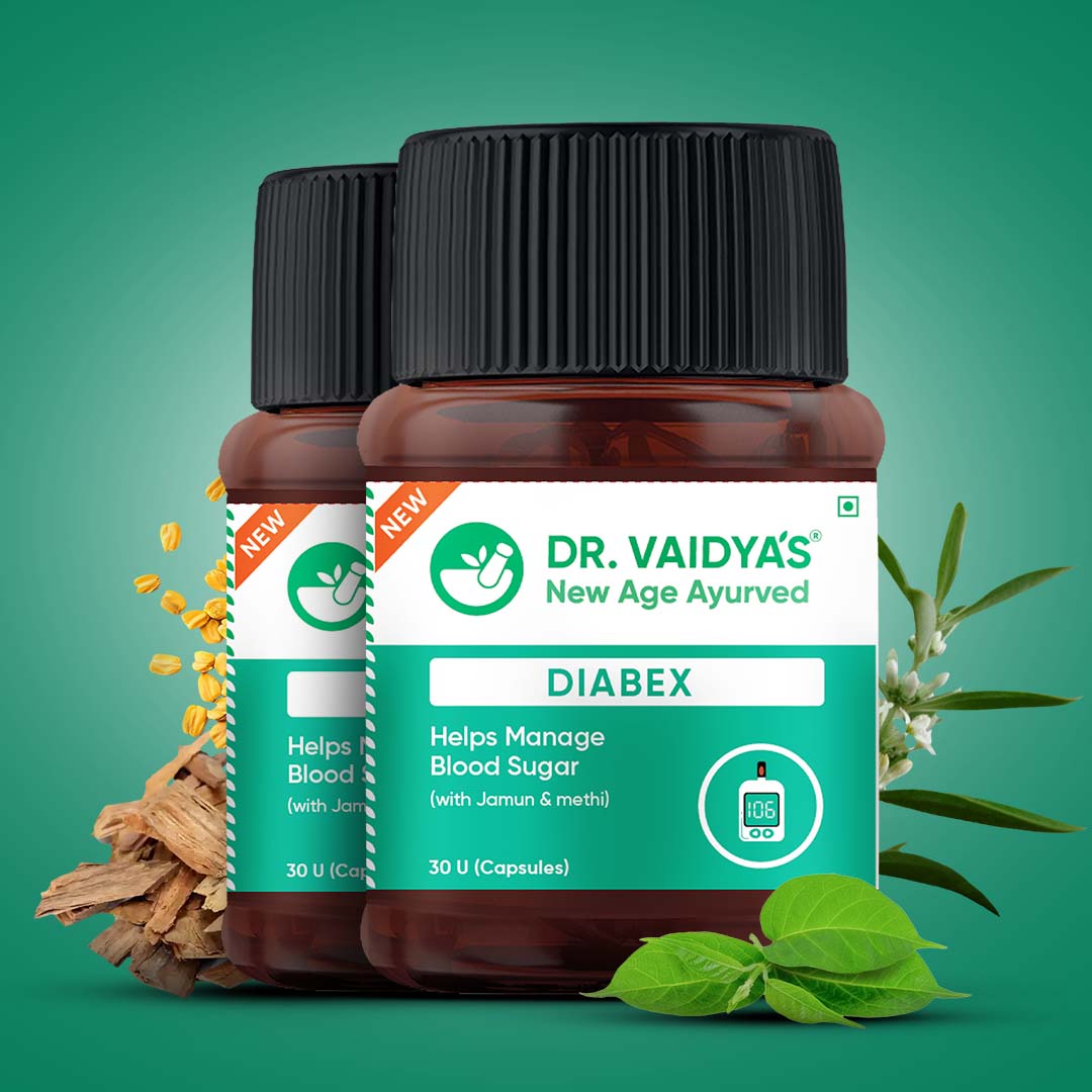 Diabex (30 Capsules per Pack) Enriched with Gudmar, Vijaysaar, Jamun Seed for Blood Sugar Support