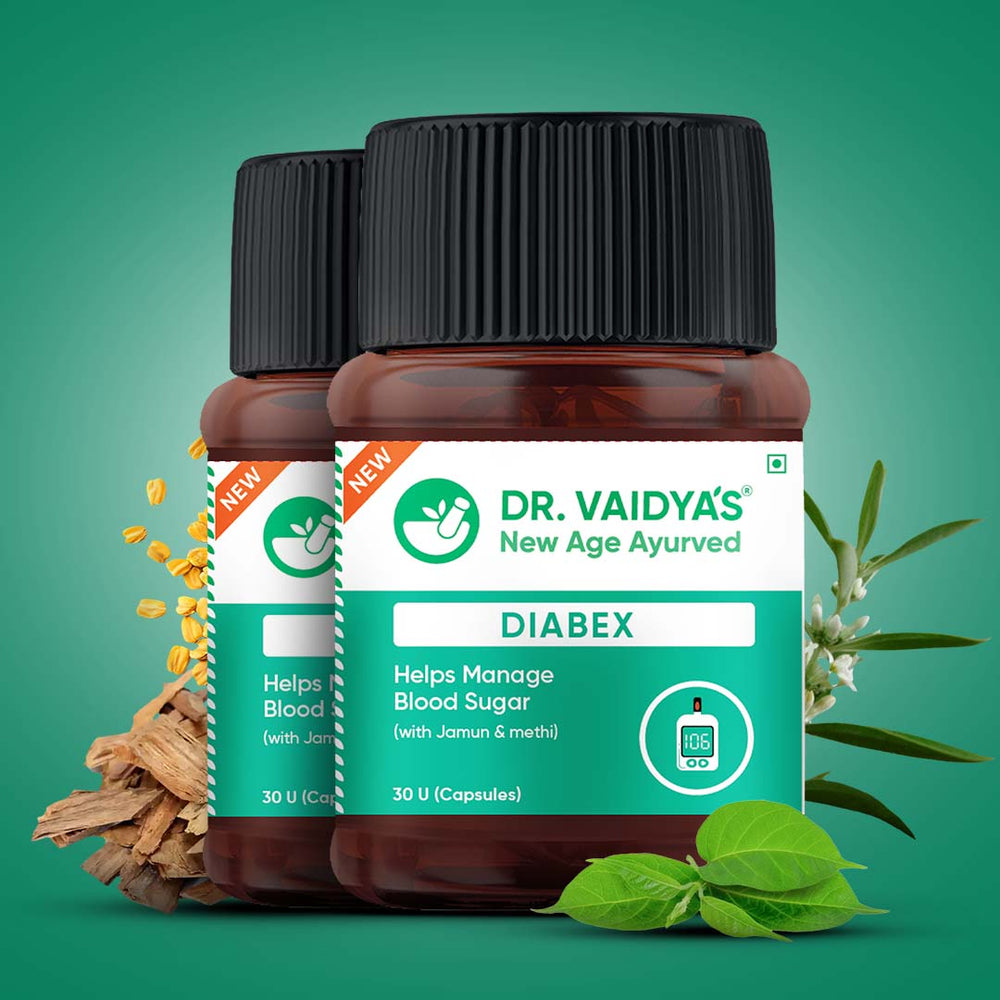 Diabex (30 Capsules per Pack) Enriched with Gudmar, Vijaysaar, Jamun Seed for Blood Sugar Support