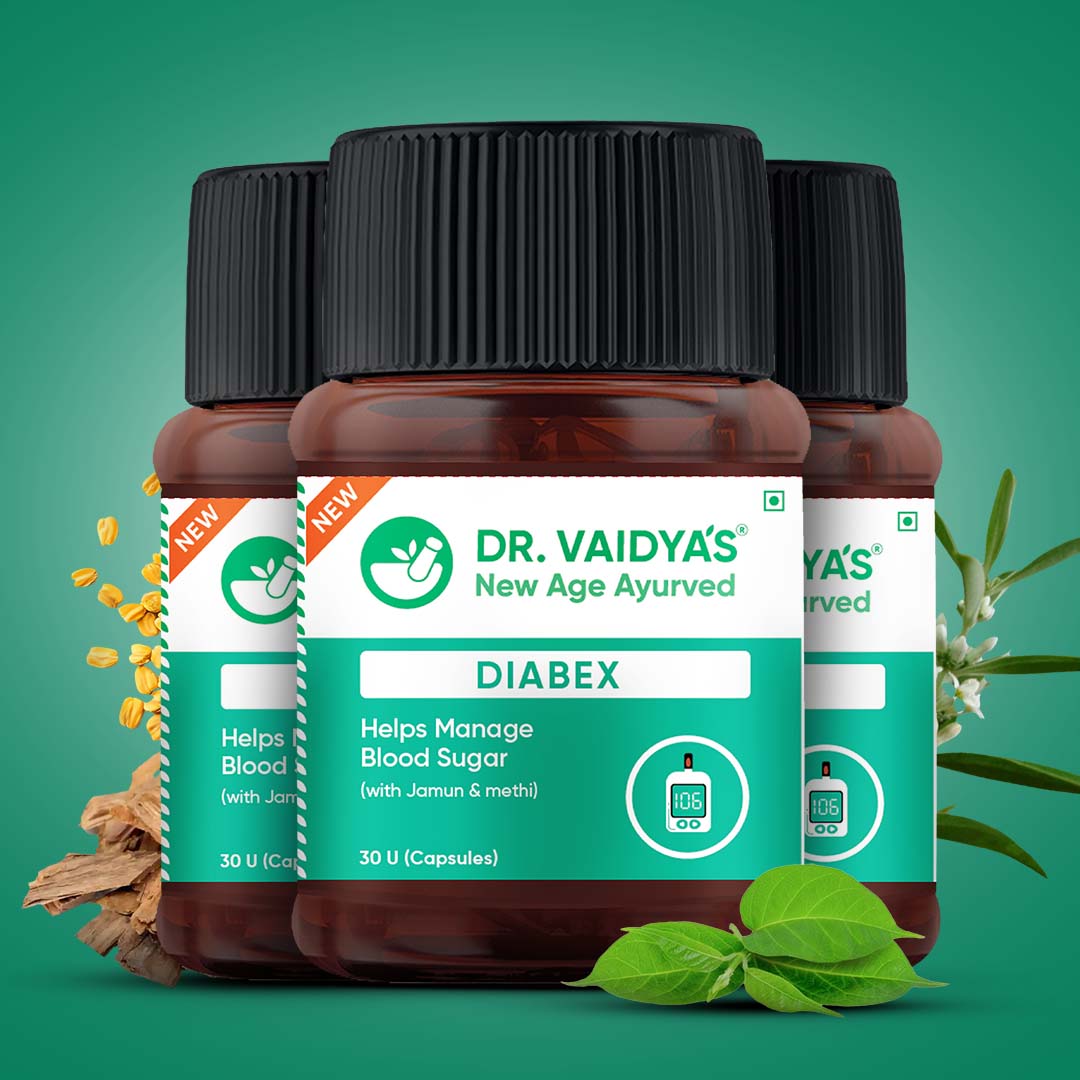 Diabex (30 Capsules per Pack) Enriched with Gudmar, Vijaysaar, Jamun Seed for Blood Sugar Support