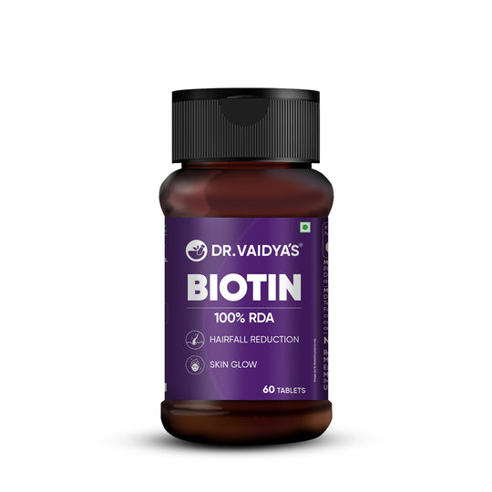 Dr. Vaidya's Biotin – Hair Fall Reduction, Skin Glow & Stronger Nails