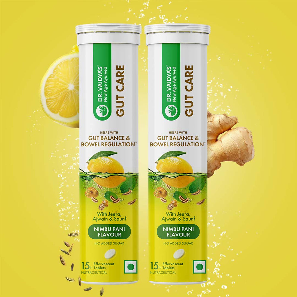 Gut Care Fizzy Effervescent with Prebiotics & Probiotics -  For Overall Gut Health
