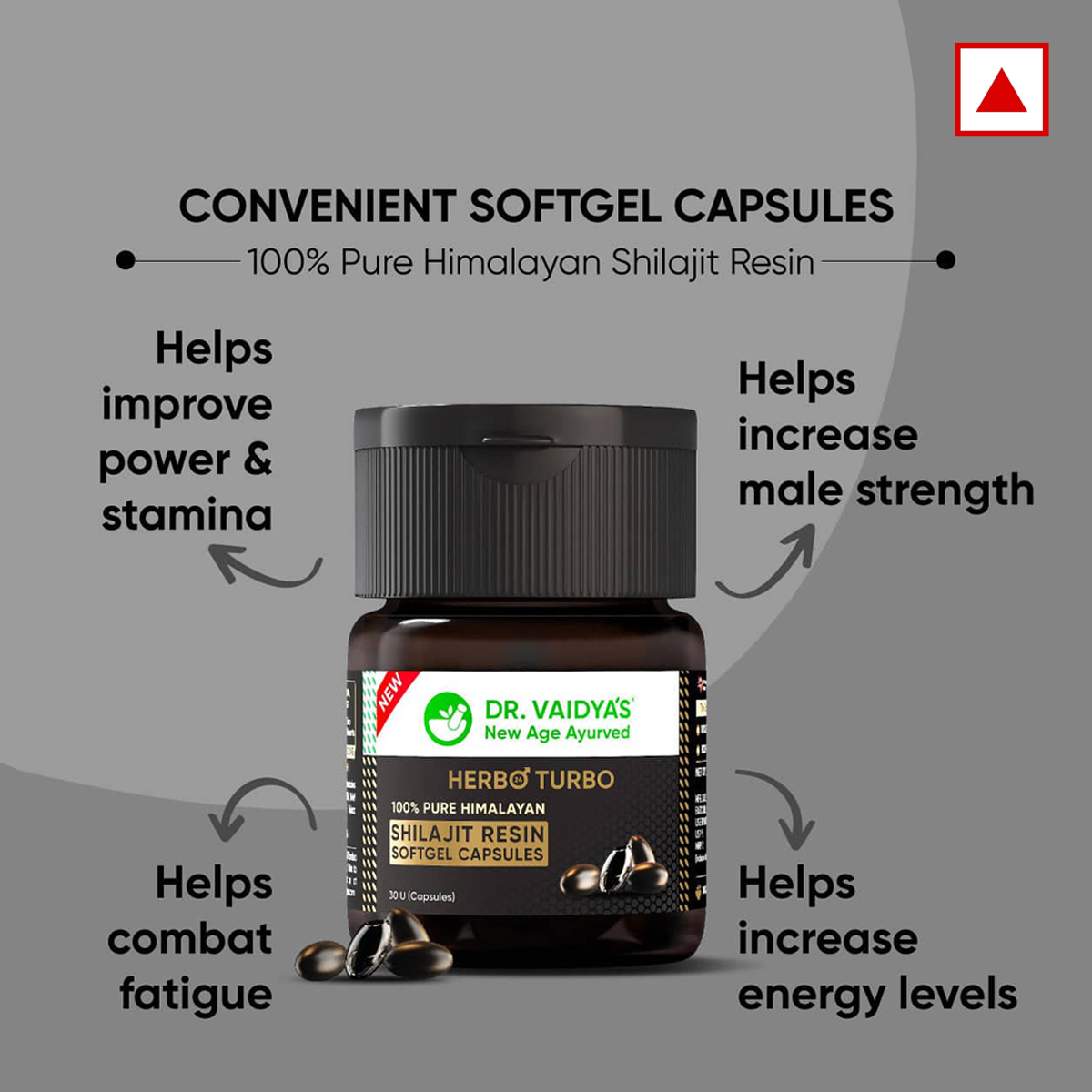 100% Pure Himalayan Shilajit Resin Softgels (30 Capsules per Pack) – With Authentic Himalayan Shilajit for Wellness Support