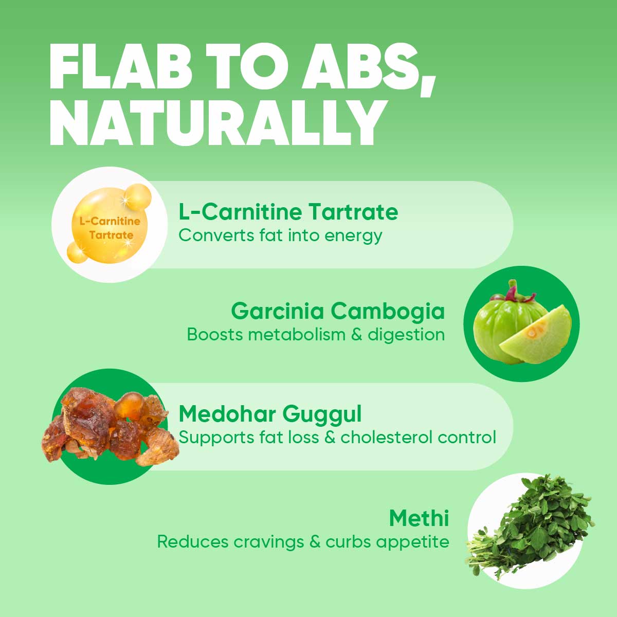 Herboslim Fizz (15 Tablets per Pack) – With L-Carnitine, Garcinia Cambogia & Medohar Guggul for Weight Loss | Green Apple Flavour