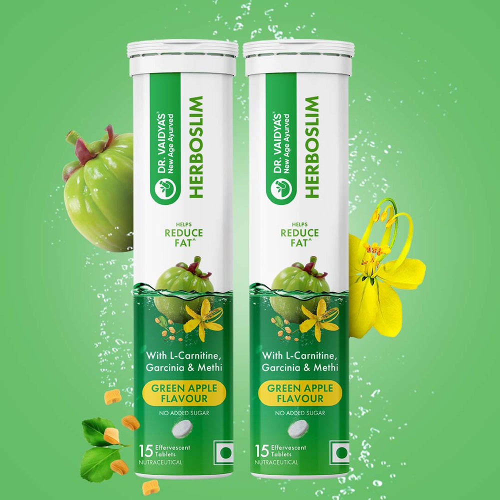 Herboslim Fizzy Effervescent - Ayurvedic Tablets with L-Carnitine for Faster Fat Loss