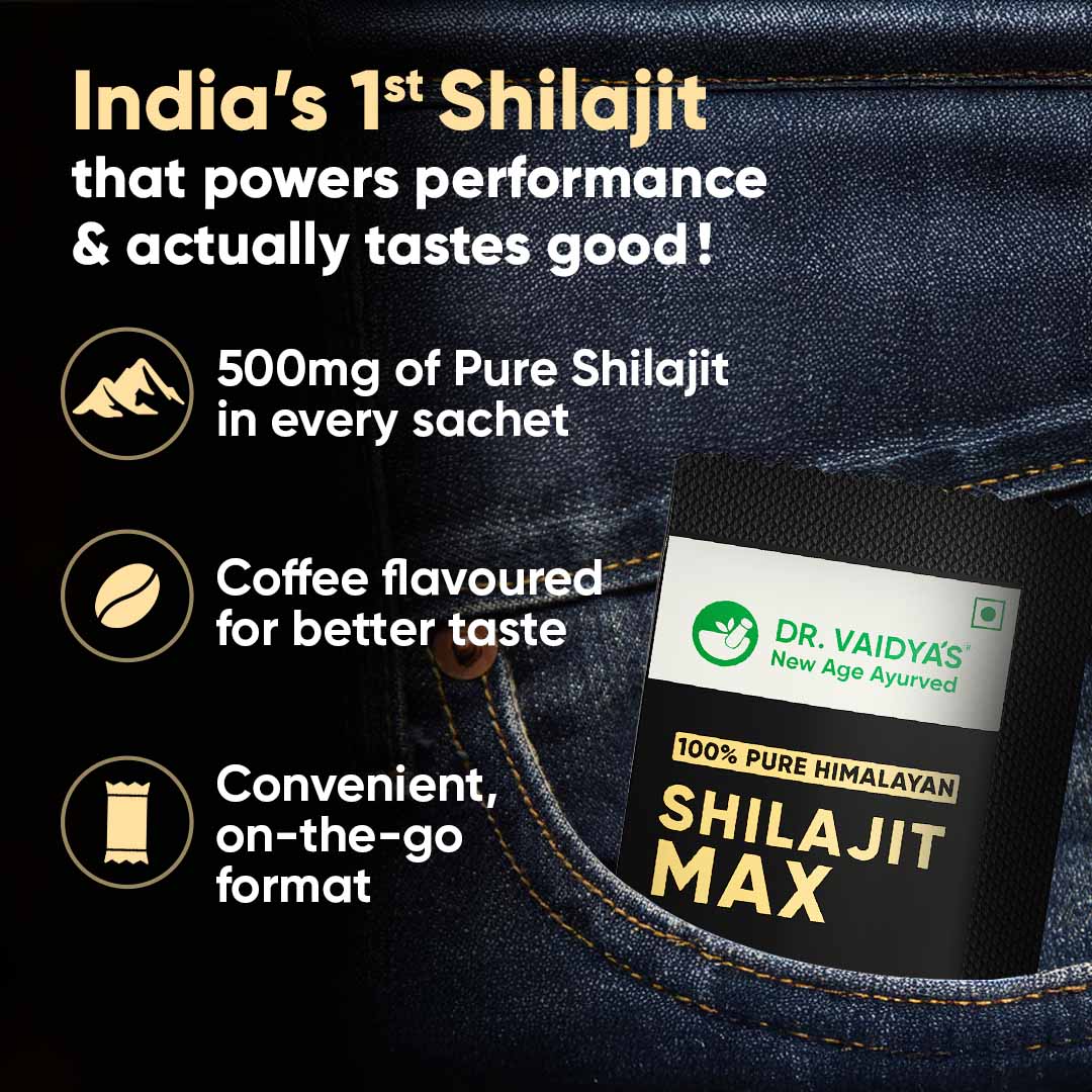 Shilajit Max (15 Sachets per Pack) |  Coffee-Flavour | 500 mg Shuddha Himalayan Shilajit with Pippali, Dalchini & Elaichi for Energy Support