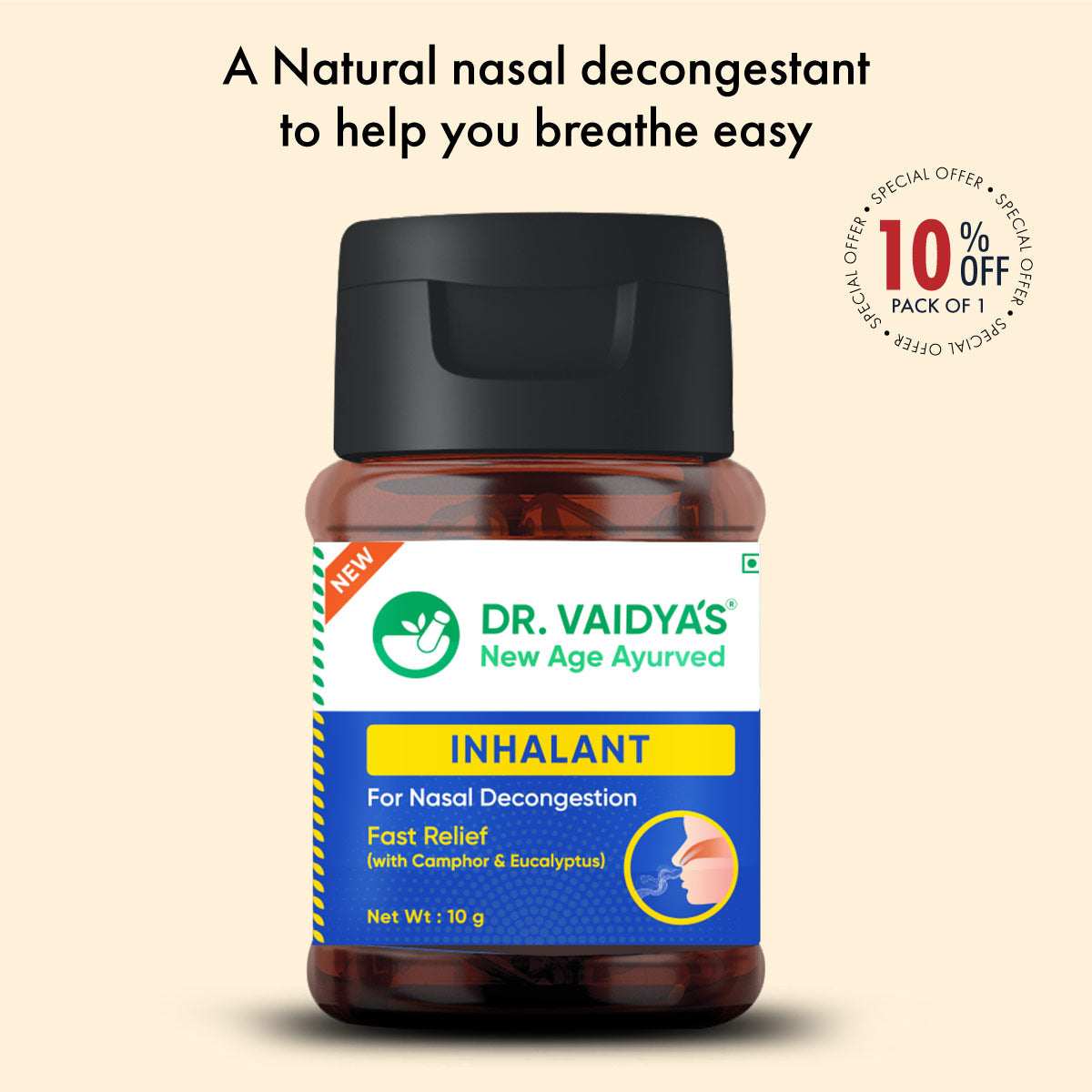 Inhalant: To Decongest Blocked Nose, Relieve Headache & Ease Breathing.