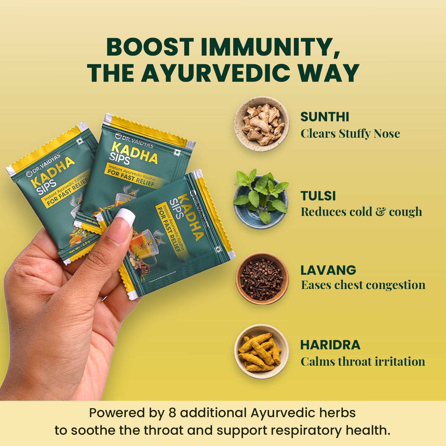Kadha Sips - Cold & Cough Relief & Immunity Booster with Super Herbs