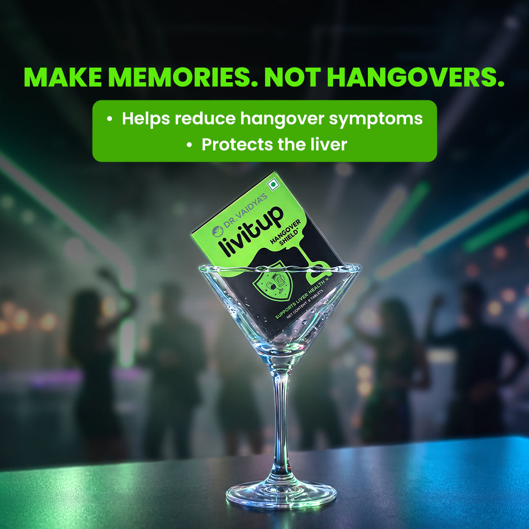 LIVitup Ayurvedic Instant Hangover Solution Tablets : For Preventing Hangover Symptoms