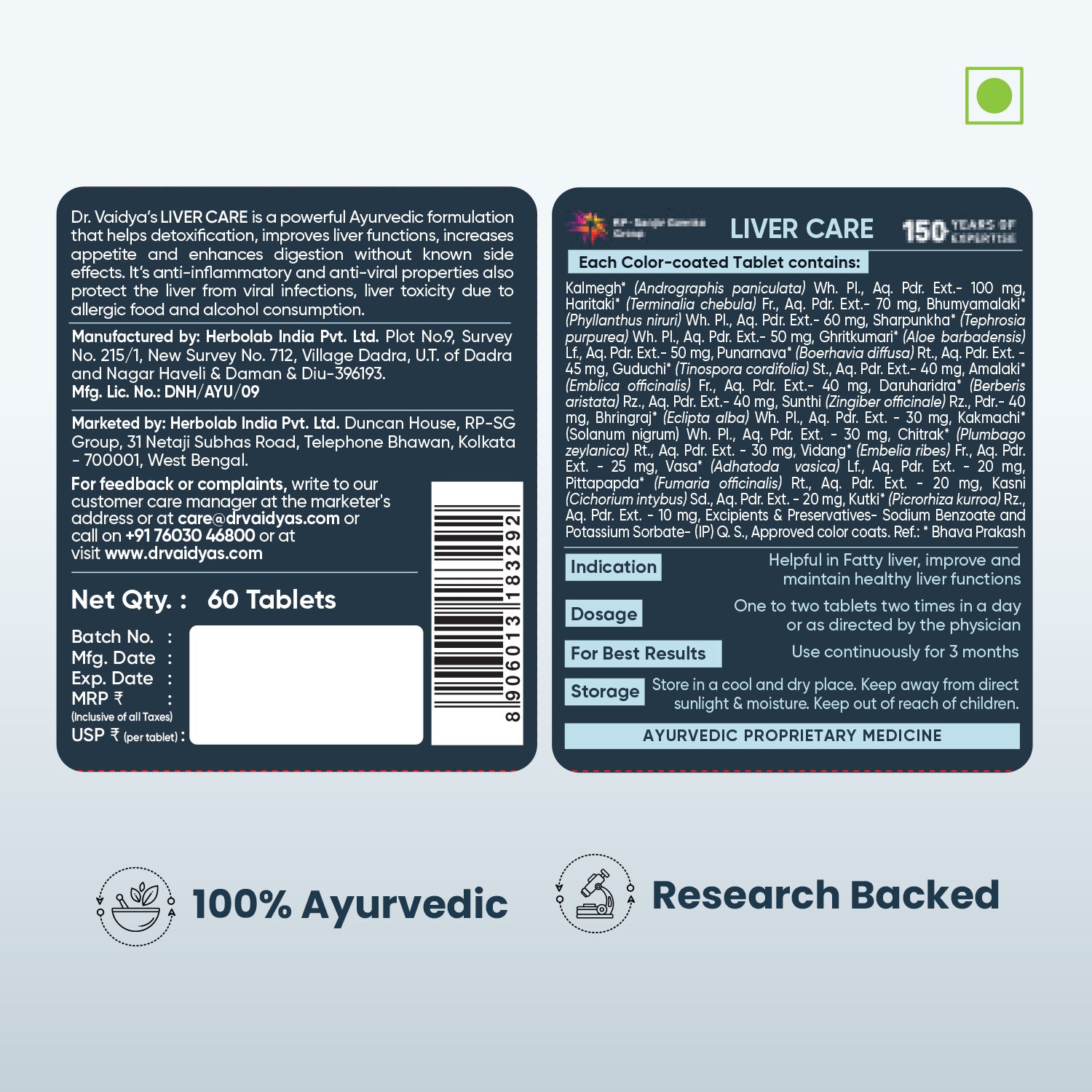 Liver Care Tablets - Daily Ayurvedic Liver Detox