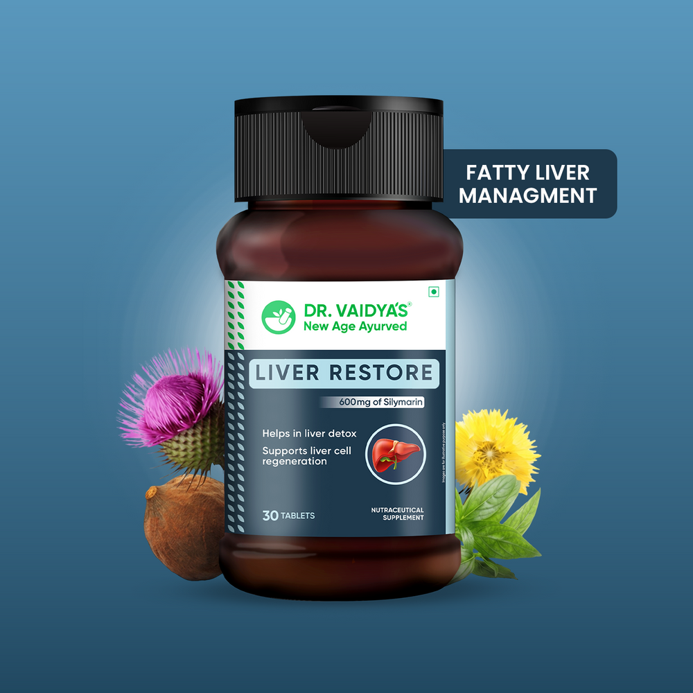 Liver Restore Tablets with Milk Thistle to Manage Fatty Liver, Improve SGPT & SGOT Markers