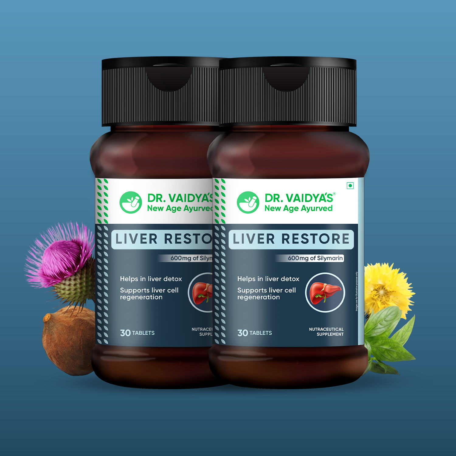 Liver Restore Tablets with Milk Thistle to Manage Fatty Liver, Improve SGPT & SGOT Markers