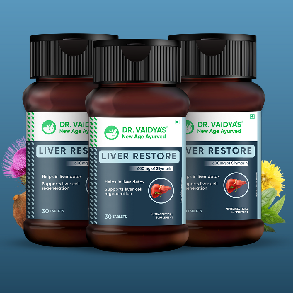 Liver Restore Tablets with Milk Thistle to Manage Fatty Liver, Improve SGPT & SGOT Markers