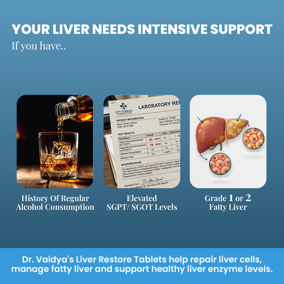 Liver Restore Tablets with Milk Thistle to Manage Fatty Liver, Improve SGPT & SGOT Markers